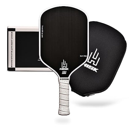 RAV PRO Pickleball Paddle - Ultimate HIGH END 16mm Japanese Toray T700 Raw Carbon Fiber CFS w/Excellent GRIT Roughness Texture, Aero Dynamic Curve, USAPA Approved, Non Slip Grip