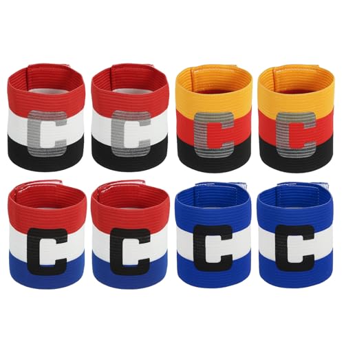 MECCANIXITY Soccer Captain Armband, Captain Arm Bands for Soccer Elastic Captain C Arm Band Sports Captain Armbands for Football Team Training Youth & Adult - color: Blue/Orange/Black/Red