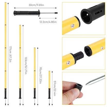 Soccer Agility Training Equipment: 6 Soccer Agility Poles, 20ft Agility Ladder, 10 Soccer Cones, 1 Jump Rope. Soccer Training Poles for Speed Training, Agility Training - color: yellow