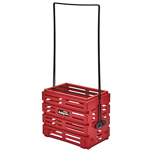 Tourna Ballport Tennis Ball Hopper Holds 80 Balls Durable and Lightweight – Red - color: Red