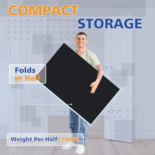 71" Foldable Table Tennis Conversion Top with Net - 12mm MDF Ping Pong Table Top with Pre-Assembled Design - Portable Indoor Game Table with EVA Foam Pads