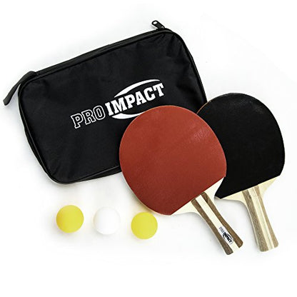 Ping Pong Set – 2 Professional Wooden Paddles, 3 Table Tennis Balls & Carry Case – Indoor/Outdoor Racket Kit for Beginner & Intermediate Players, Kids & Adults