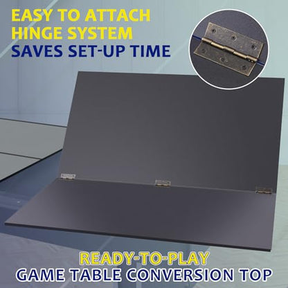 Ping Pong Table Topper for Pool Table, Foldable Ping Pong Table Top with Net Set, Portable Table Tennis Conversion Top Includes Foam Padding for Protection, Easy Conversion