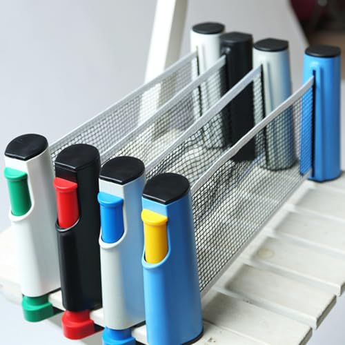 Portable Pingpong Net Table Tennis Set with Retractable Professional Tennis Accessories Portable Set - color: gray blue
