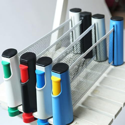 Portable Pingpong Net Table Tennis Set with Retractable Professional Tennis Accessories Portable Set - color: gray blue