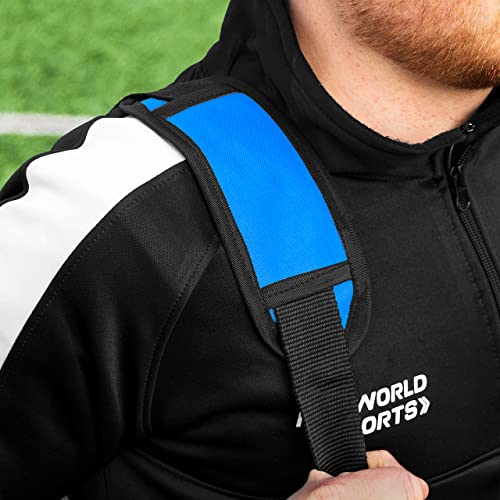 FORZA Premier Ball Carry Bag | Drawstring Soccer, Basketball, Netball & Volleyball Mesh Bag | 5 Color Options - Heavy Duty Equipment Holdall | 12 Ball Capacity - color: Blue