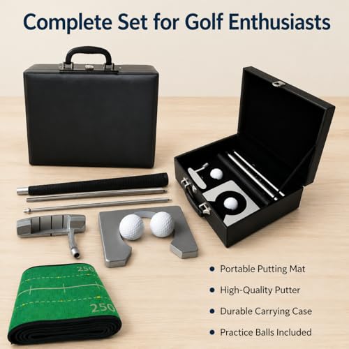Verdant Golf Putting Practice Mat, Indoor Golf Putting Aid with Grass-likelike Feel, Portable System with Putter & PVC Box, Gifts for Men