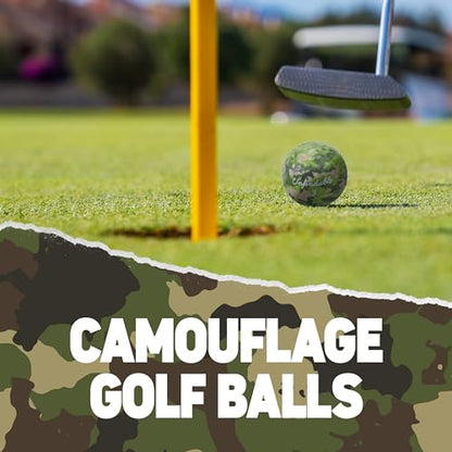 Shanker Camo Golf Balls – Funny Camouflage Prank Gift with Sayings (3-Pack) – The #1 Challenge in Golf – Novelty Gift for Golfers