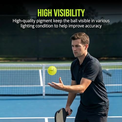 X Blazestar Pickleball Balls 12 Pack, 40 Holes Outdoor Pickleball, 1 Piece Rotation Molding，USAPA Standard