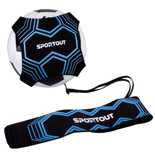 Sportout Volleyball/Soccer Training Equipment, Solo Trainer, Adjustable Waist Belt for Kids & Adults - color: Blue