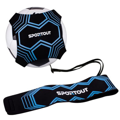 Sportout Volleyball/Soccer Training Equipment, Solo Trainer, Adjustable Waist Belt for Kids & Adults - color: Blue