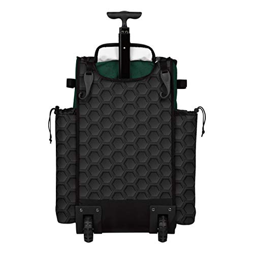 Boombah Rolling Superpack 2.0 3DHC Baseball/Softball Gear Bag - 23-1/2" x 13-1/2" x 9-1/2" - Multiple Colors - Telescopic Handle and Holds 4 Bats - Wheeled Version - color: Black/Dark Green