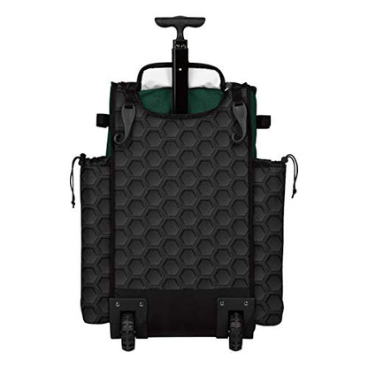Boombah Rolling Superpack 2.0 3DHC Baseball/Softball Gear Bag - 23-1/2" x 13-1/2" x 9-1/2" - Multiple Colors - Telescopic Handle and Holds 4 Bats - Wheeled Version - color: Black/Dark Green