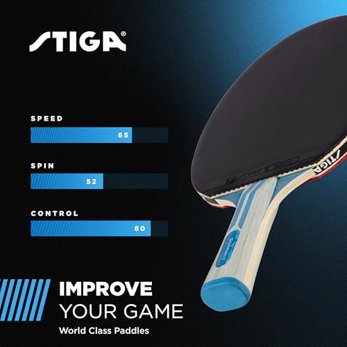 STIGA Ping Pong Paddles - 2mm Tournament-Approved Sponge - Flared Handle for Enhanced Control - Competitive Table Tennis Racket for Family Fun - Multiple Styles & Performance Levels Available - style: Summit