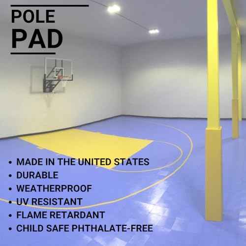 Safety Pole Pad – Square Pole Padding Basketball Pole Pads, 1” Thick Closed Cell Foam for Impact Safety, Weatherproof Goal Padding Pole, UV-Resistant Vinyl Cover, Hook/Loop, 4 FT Tall - color: BEIGE, size: 3.5" x 3.5" square