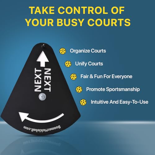 Pickleball “Next-Up” Tracker, A Spin & Point Pickleball Paddle Rack Accessory for Tracking Players “Next-Up” on The Courts