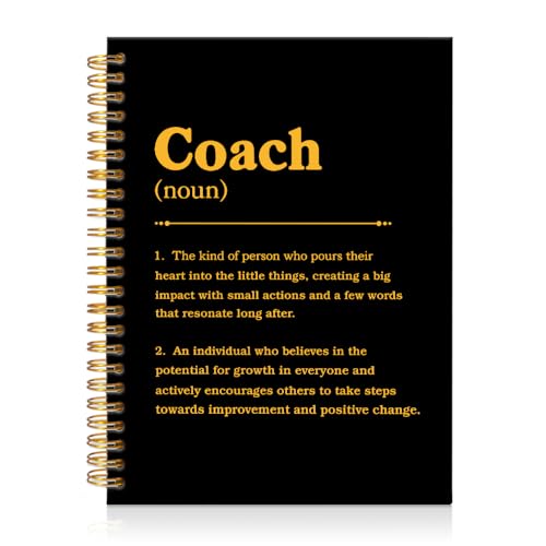 Coach Definition Funny Black Golden Spiral Notebook, Coach Office Decor Appreciation Gifts, Coach Birthday Gifts, Thank You Gifts for Sports Coach Mentor Motivator Leader Boss Teacher