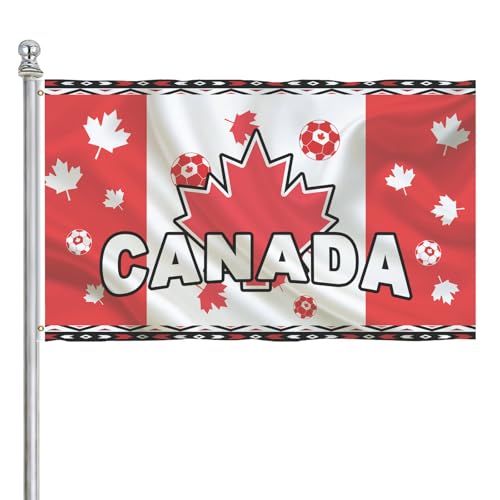 Canada Sports Soccer Flag Team Football Flags 5x3FT Supporter Fan for Outdoor Garden Events Field Decor Banner - color: Canada