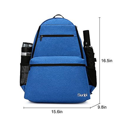 Tennis Bag Professional Tennis Backpack for Men and Women Racket Bags Holds 2 Rackets with Ventilated Shoe Compartment - color: Dark Blue