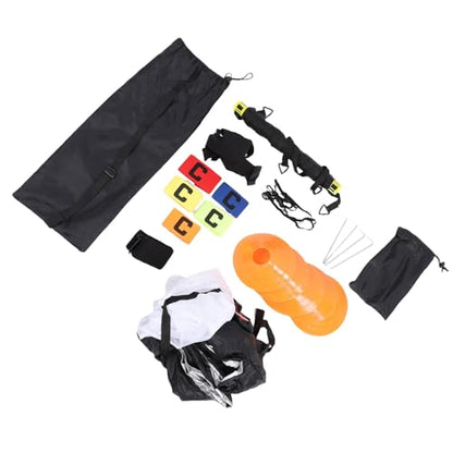 banapoy Football Speed Agility Training Equipment, Training Set with Agility Ladder, 5 Disc Cones, Resistance Parachute, 5 Wrist Guard, for Kids Teens