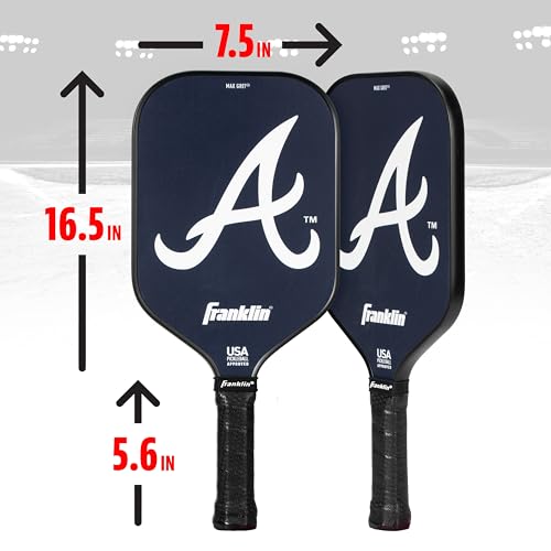 Franklin Sports MLB Team Pickleball Paddles - Official MLB Baseball Team Logo + Colors Pickleball Paddles - Signature Series 13MM Pickleball Paddle with MaxGrit - USA Pickleball (USAPA) Approved