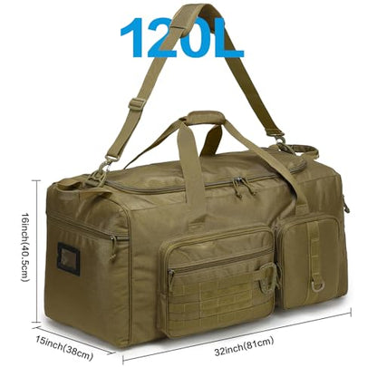 120L Extra Large Baseball Duffle Bag for Adult Softball Gym Bag with Shoe Compartment, Sports Duffel Bat Equipment Bag Coach Team Catchers Gear Bag for Hockey Football Basketball Soccer, Brown - color: Brown