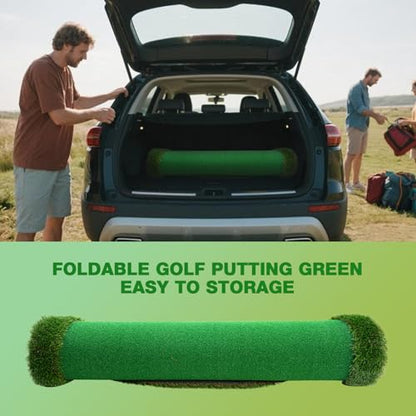 Wekin Golf Putting Green Training Mat,5x10ft Heavy Duty Artificial Turf Putting Green Mat for Indoor and Outdoor Party Game and Leisure Time