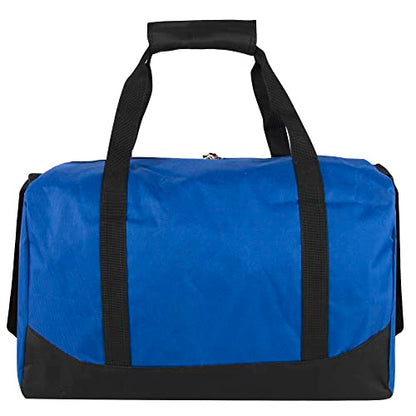 24 Pack Bulk Duffle Bags Wholesale by the Case for Homeless, Sports Teams, and Duffle Bags for Foster Kids (All Blue Pack) - color: All Blue Pack