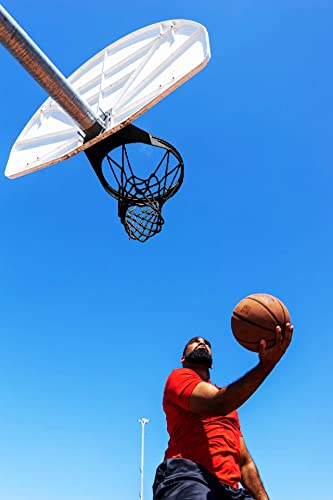 Basketball Net Replacement Heavy Duty, 2023 Professional On-Court Quality, Fits Outdoor Indoor Standard Rim, All Weather Anti Whip - color: Black