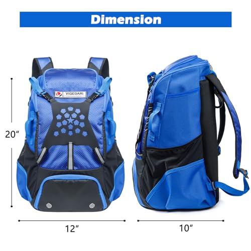 Baseball Backpack for Youth, Boys, Adults - Bat and Softball Equipment Bag With Glove Holder, Helmet, Shoes Compartment - T-Ball Accessories and Baseball Gifts