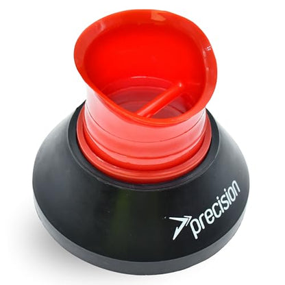 Precision Rugby Telescopic Kicking Tee, Adjustable Height 8 to 14 cm, Durable Heavy Duty Stable Base, Low, Medium and High Kicking Angles, Black/Red