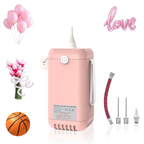 Balloon Pump Electric Air Pumps, 2-in-1 Electric Air Balloon Pump，Balloon Inflator for 260q,Foil, Latex Balloons and Sport Balls - style: Pink