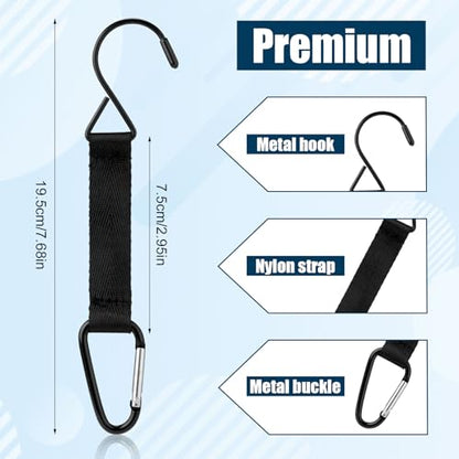 XIHIRCD Fence Hooks, Fence Clips for Backpacks Bottles Nylon Aluminum Buckle Hanging Clips Multifunctional Buckles
