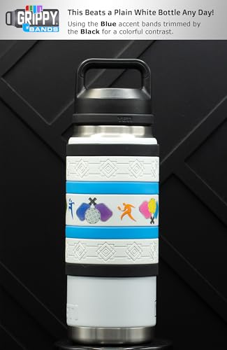 Pickleball Water Bottle Grip Kit - WHITE: Regular - 9 Bands for Superior Grip, Style, & Protection.