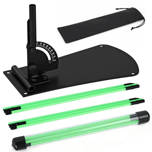 Golf Training Aid Golf Alignment Sticks Holder Angle Adjustable, Golf Swing Training Aid for Aiming Putting, Golf Training Aids with 2 Alignment Sticks and Portable Bag, Golf Gifts for Men Women