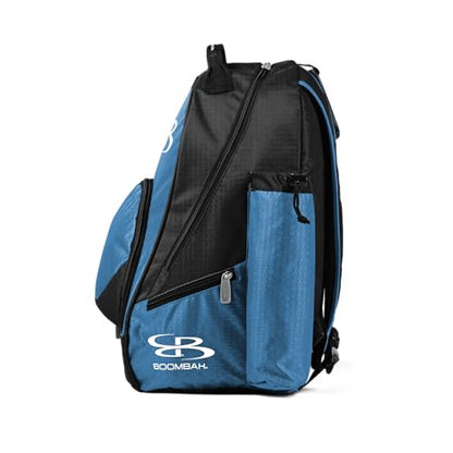 Boombah Tyro Baseball/Softball Bat Backpack - 20" x 15" x 10" - Holds 2 Bats up to Barrel Size of 2-5/8" - color: Black/Columbia Blue