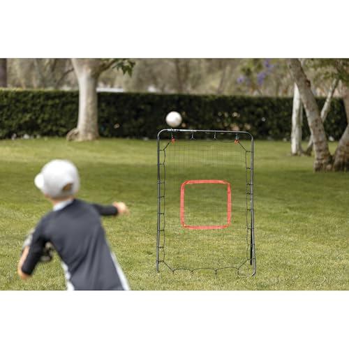 SKLZ PitchBack Baseball and Softball Pitching Net and Rebounder, Black/Red, 2' 9" x 4' 8"