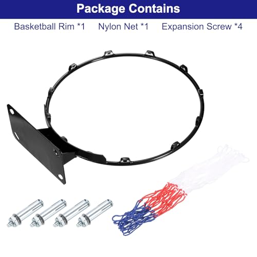 PATIKIL Basketball Rims Replacement Bear Solid Steel - color: Black