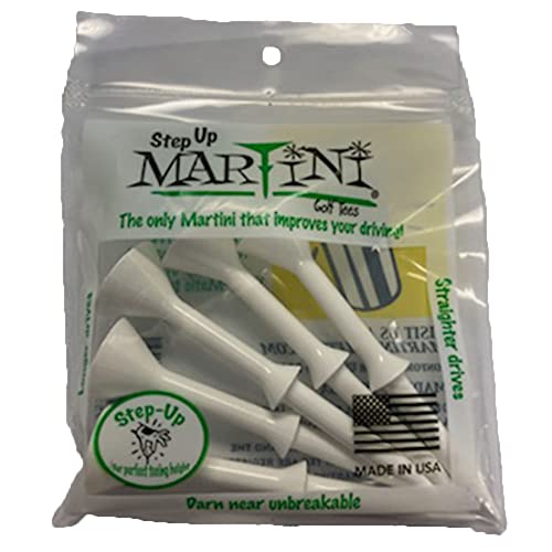 Martini Step-Up Golf Tees - Virtually Unbreakable - White, 3.25 inches