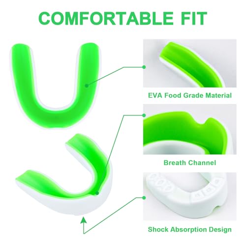 MENOLY 5 Packs Kids Mouth Guard - BPA Free Toddler Mouth Guard for Boys Girls with Portable Case, Mouth Guard Football for Boxing, Basketball, Lacrosse, MMA, Hockey, Wrestling, Soccer - size: Small (Under 7 Year old)