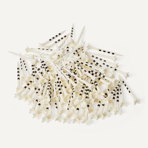 Amazon Basics Golf Tees with Height Marker System- Recycled Plastic Tees with 4-Prong Head - Golf Course Accessories - White - 100 Pack - size: 3 1/4"