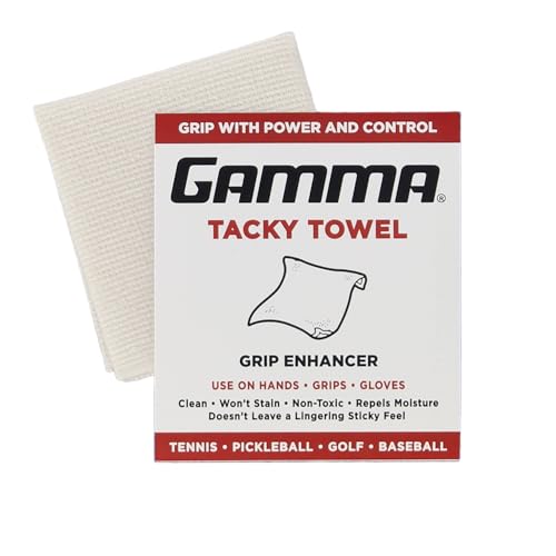 Gamma Tacky Towel for Tennis, Pickleball, Padel, Golf, Baseball, Non-Toxic Grip Enhancer, Improves Control, Long-Lasting Anti-Slip Formula, USTA Approved, 8"x5" - style: Previous Tacky Towel