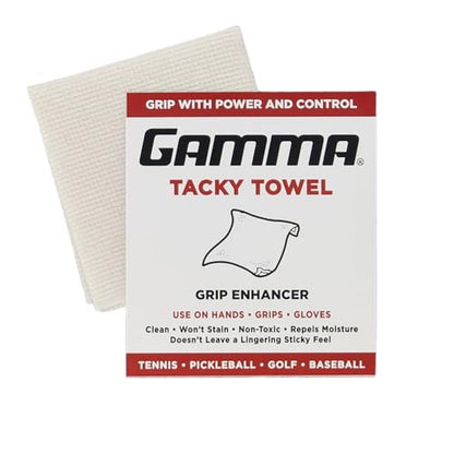 Gamma Tacky Towel for Tennis, Pickleball, Padel, Golf, Baseball, Non-Toxic Grip Enhancer, Improves Control, Long-Lasting Anti-Slip Formula, USTA Approved, 8"x5" - style: Previous Tacky Towel