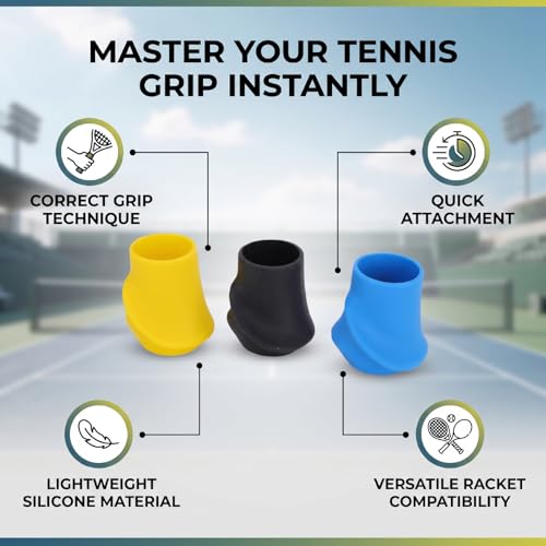 Tennis Racket Grip Trainer, Lightweight Silicone Grip Corrector for Beginners, Improve Tennis Swing Motion