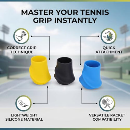 Tennis Racket Grip Trainer, Lightweight Silicone Grip Corrector for Beginners, Improve Tennis Swing Motion