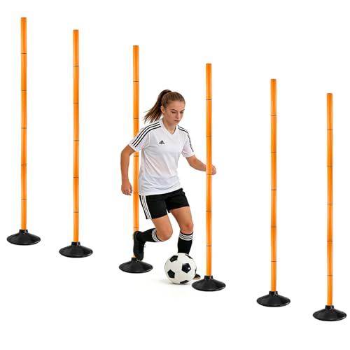 Agility Training Bars, Adjustable Multi-Purpose Sports Training Bars with Detachable Rubber Bases, Suitable for Speed Training in Soccer, Basketball, and Pets.