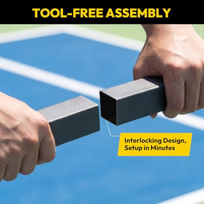 A11N SPORTS Portable Pickleball Net - 22FT Regulation Size Heavy Duty Tournament System with Tool-Free Quick Setup, Lockable Wheels for Clubs, Communities & Private Courts