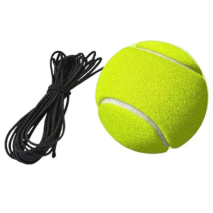 Q&F Tech Tennis Ball with String/Tennis Training Rebound Ball, Tennis Ball of Portable Tennis Equipment for Self-Practice, Solo Tennis Training Replaced Ball with Elastic Black Rope - color: Yellow