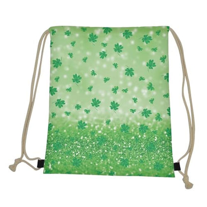 Mumeson St. Patrick's Day Leaves Gym Bag Drawstring Bag Small Shoulder Bag Women Crossbody Bag Backpack with Strap - color: St. Patrick's Day Leaves Pattern