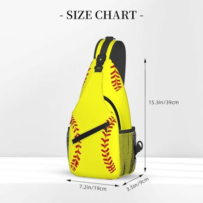 Softball Sling Backpack Sling Bag Crossbody Shoulder Bag Softball Purse Chest Bag For Men Women A - color: Softball a